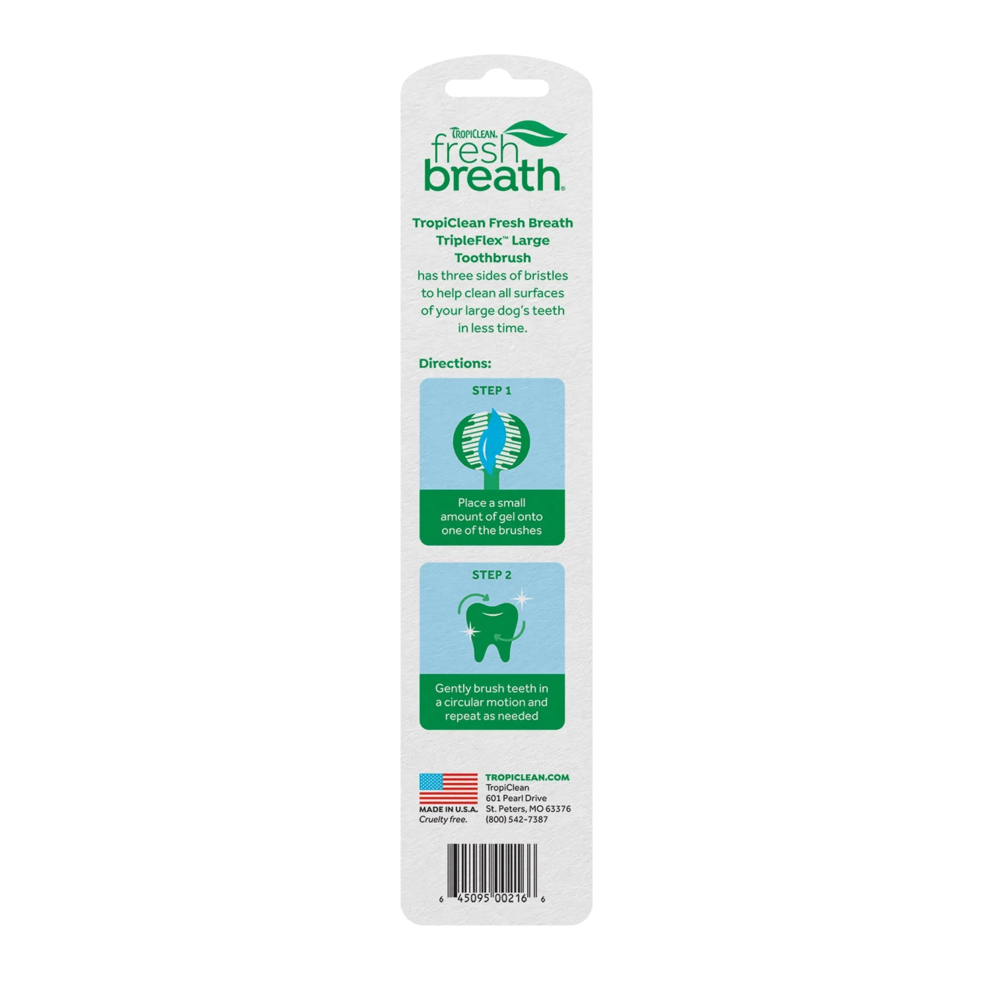 Tropiclean Fresh Breath Tripleflex Toothbrush For Large Dogs^^^