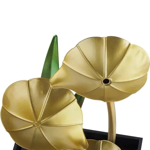 ZOMBIO Tabletop Metal Water Fountain Home Decor Ornaments with Waterfall Desktop Leaf Fountains Deep Basin Natural River Rocks Indoor Zen Relaxation for Decor Office Living Room Bedroom (New)